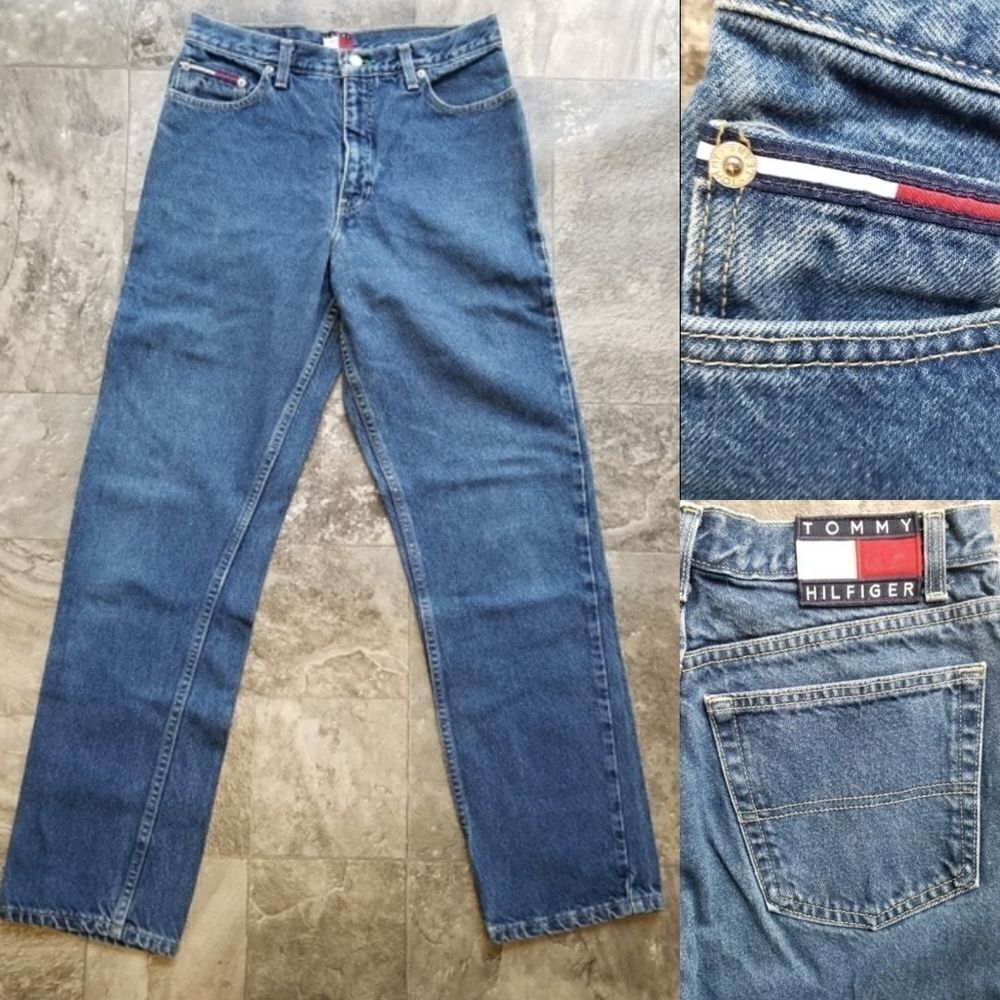 Vintage 90s y2k Tommy Hilfiger‎ High Rise Waisted Relaxed Fit Mom Jeans 9/32